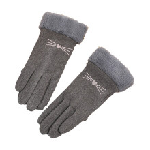 Dameshandschoenen met fleecevoering, effen kleur, touchscreen-compatibel, warm en stijlvol voor buitengebruik in de herfst/winter.