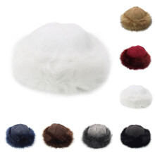 Unisex trappermuts van imitatiebont, wintermuts in etnische stijl voor koude klimaten, ideaal als kerstcadeau, marineblauw, universele pasvorm