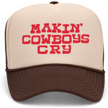 Makin' Cowboys Cry Trucker -hattu | Vintage Cowgirl Western -hauska maalaisromanttinen kesähattu | Ensiluokkainen vaahtomuovi Snapback -hattu