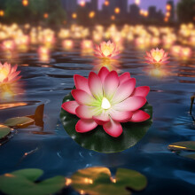 Waterproof Floating Lotus Light – Solar Water-Activated Pool Lamp for Wedding, Garden, Festival (Compatible with Standard Pools)