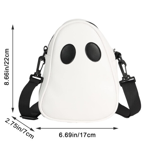 Τσάντα Halloween Ghost – Τσάντα Messenger από PU δέρμα, χαριτωμένο σχέδιο με χρωματικά μπλοκ, 1