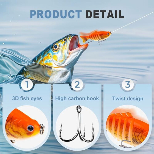 Roboter-Angelköder, 3D-Bionischer Schwimmköder, 1 Packung 2