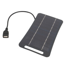 Cargador USB con panel solar monocristalino de 5 V y 5 W compacto para acampar y viajar