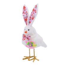 Osterhase & Vogel Plüschfiguren, 27 cm große Frühlingsfiguren für Etageren, Regale, Veranda – Dekoration für drinnen und draußen
