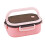 Pink Double-Layer Bento Box, Microwave-Safe, 1200ml 2