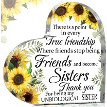 Plaque d'amitié tournesol pour femmes – Cadeau pour meilleure amie, Noël/anniversaire/remerciements, acrylique (style frais), compatible avec les