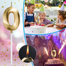 Bougie d'anniversaire en forme de chiffre 3D à moins de 1 $ - Décoration de bougie d'anniversaire pour gâteau d'anniversaire