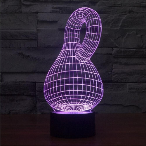 Φωτιστικό γραφείου 3D Illusion Spiral, RGB LED, 16 χρώματα, συμβατό με τροφοδοσία USB –
