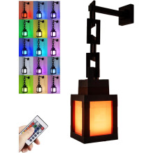 16-farebné pixelované nočné svetlo s lampášom | Nabíjateľná RGB lampa s diaľkovým ovládaním | Montovateľná na stenu/stôl pre cosplay,