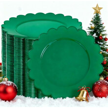 72 assiettes en plastique vert de 19 cm (7,5 pouces) – Vaisselle jetable robuste et écologique pour mariages, fêtes et événements | Convient