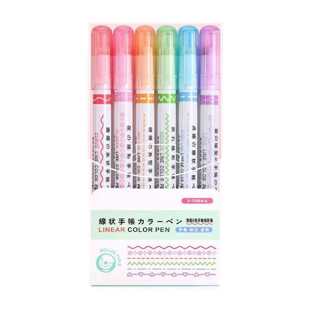 6-Pack Curved Nib Highlighters, Quick-Dry Ink, Various Line Widths for Notes & Study, Art Set with Case – Compatible with C-image-OPC-PRWYWTY-NEW