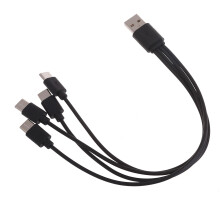 Cabo de carregamento múltiplo USB-C com divisor 3 em 1, cabo de carregamento rápido com 3 portas USB-C macho e 4 portas USB-C para celulares e