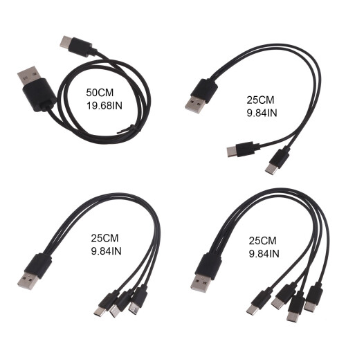 Cable de carga múltiple 3 en 1, múltiples puertos, USB a USB C, cable rápido con conector tipo C. 2