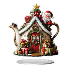 Ornement de bureau en acrylique 2D plat et coloré en forme de sapin de Noël – Décoration festive pour la maison et le bureau, compatible avec
