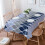Mid-Century Modern Waterproof Tablecloth Navy Gray52x70 1