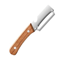 Épluche-légumes multifonctionnel pour la cuisine, épluche-légumes avec manche en bois, compatible avec pommes, pommes de terre et citrouilles.