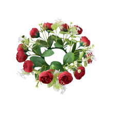 Künstlicher Rosen- und Eukalyptuskranz, 25 cm
