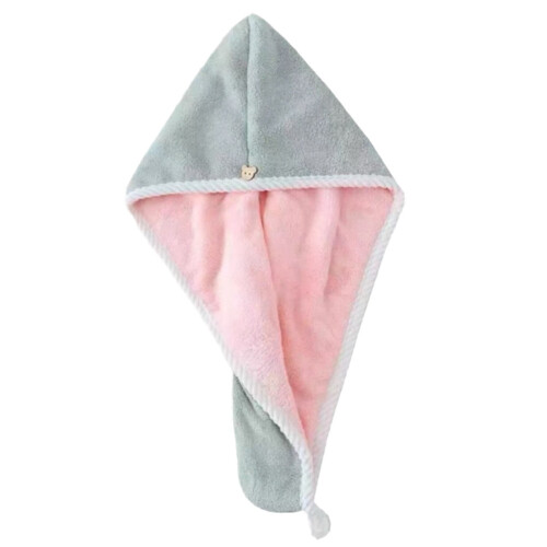 Korall sammet hårhandduk – superabsorberande,