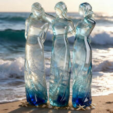 Sculpture « Sœurs à mes côtés » – Ensemble de figurines d’amitié, ornement de trois sœurs pour Noël, Thanksgiving, cadeaux