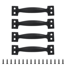 Pack of 4 Gate Handles Bows-Shaped Garage Door Handle Metal Pulls for Wardrobes Cupboards and Fences Furniture Knob
