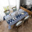Mid-Century Modern Waterproof Tablecloth Navy Gray52x70 3