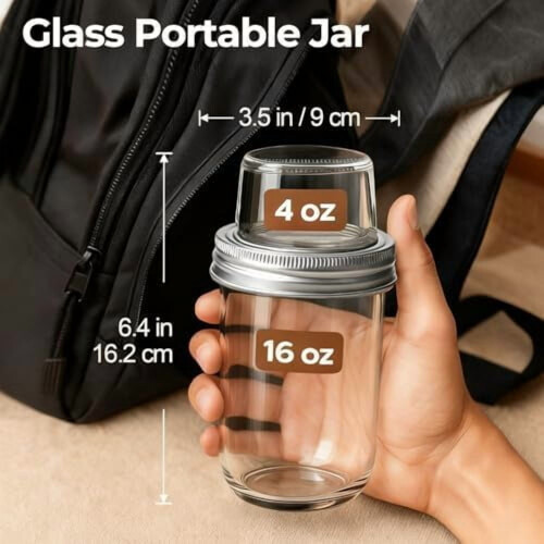 Δοχεία βρώμης 16oz+4oz με καπάκια, διπλής στρώσης ποτήρια παρφέ γιαουρτιού για 1