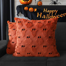 Povlaky na polštáře s halloweenským duchem 16x16 palců, sada 2 kusů, umělá kožešina