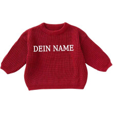 Girls Sweaters,Kids Sweater with Name Embroidery Knitted Pullover Winter Clothing for Boys and Girls,Fall Sweaters,Z04 Red,4-5 Years