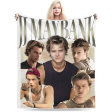 Ultra-Soft JJ's Micro Maybanks Fleece Blanket, 40"x30", Black – AC/All-Season Throw for Bed, Sofa, Home Decor