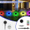 Lampada solare da terra per esterni a LED, 7 colori, con telecomando. 1