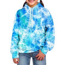 Sweat à capuche enfant tie-dye imprimé 3D, nouveau vêtement d'extérieur pour enfants, sweat à capuche garçon, Z02 Bleu, 2-3 ans