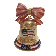250e jubileumklok voor de Verenigde Staten, 3D metalen geëmailleerde Liberty Bell, geschikt voor kerstboom of raamdecoratie
