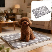Tapis de cage pour chien à motif d'étoiles – Lavable, réversible, 25 x