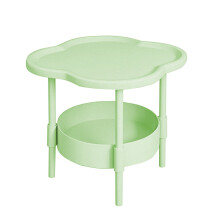 Modern End Table Side Table,Flower Shaped Coffee Table,Decorative Double Layer Table with Storage for Bedroom Office Living Room