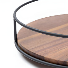 9" Wooden Lazy Susan Turntable Organizer for Kitchen, Cabinet, Countertop, Pantry, Bathroom & Coffee Bar – 22.5x5.5cm