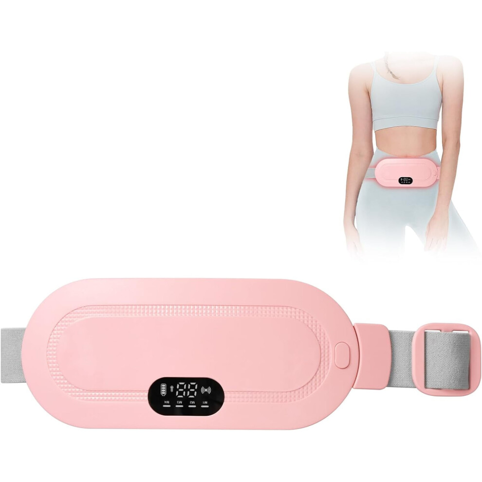 Pink Heating Pad For Period Cramps Â 3 Heat Levels, 4 Massage Modes, Cordless & Portable, Compatible With Belly, Waist, Back, Neck Â