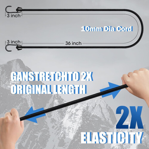 Elásticos de alta resistência com ganchos, 91 cm (36 polegadas), pacote com 4 unidades. 1
