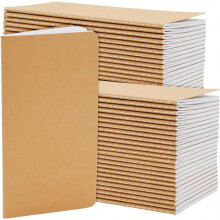 Anteckningsböcker för skolan 4,3 x 8,2 tum brunt kraftpapper, 48-pack linjerade anteckningsböcker, kraftpapper, anteckningsböcker för