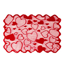Camino de mesa de San Valentín con encaje de corazones rojos (1 pieza)
