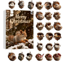 Décorations de Noël en forme de glands et d'animaux de la forêt - Calendrier de l'Avent 24 jours pour 2025 - Décoration à suspendre pour le sapin