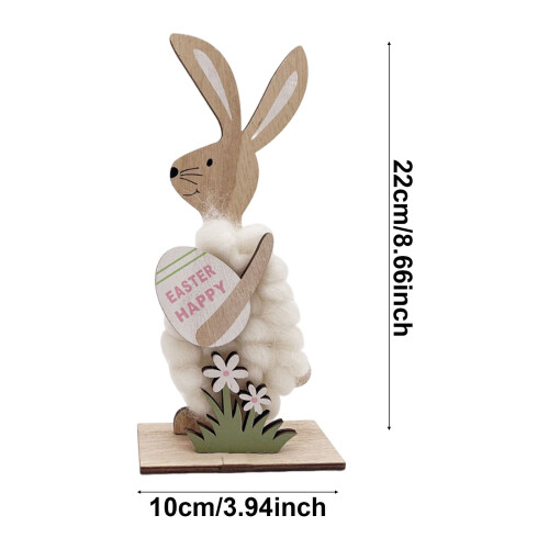 Påskhare träbordsprydnad 23 cm vit 61 x 28 cm 2