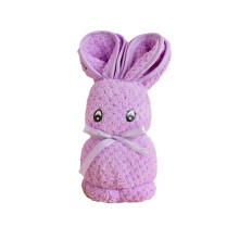 Serviettes de cuisine lapin (1 pièce) - Cadeau mignon en polaire corail douce - Idéal pour un mariage, un anniversaire ou toute autre fête -