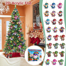 Calendrier de l'Avent Gnomes 2025 (avec 24 pendentifs Gnomes en acrylique) - Calendrier de l'Avent 2025, ensemble de gnomes amusant pour décorer le