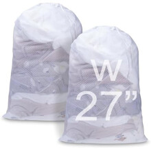 Large Mesh Laundry Bag 2736", Heavy Duty, Drawstring Lockable, Machine Washable, for Travel/Dorms/Storage – Black, 1pc