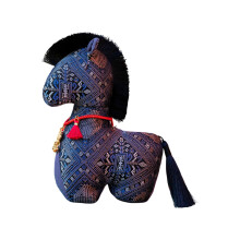 Peluche Poney – Jaune et bleu doux, 1 pièce