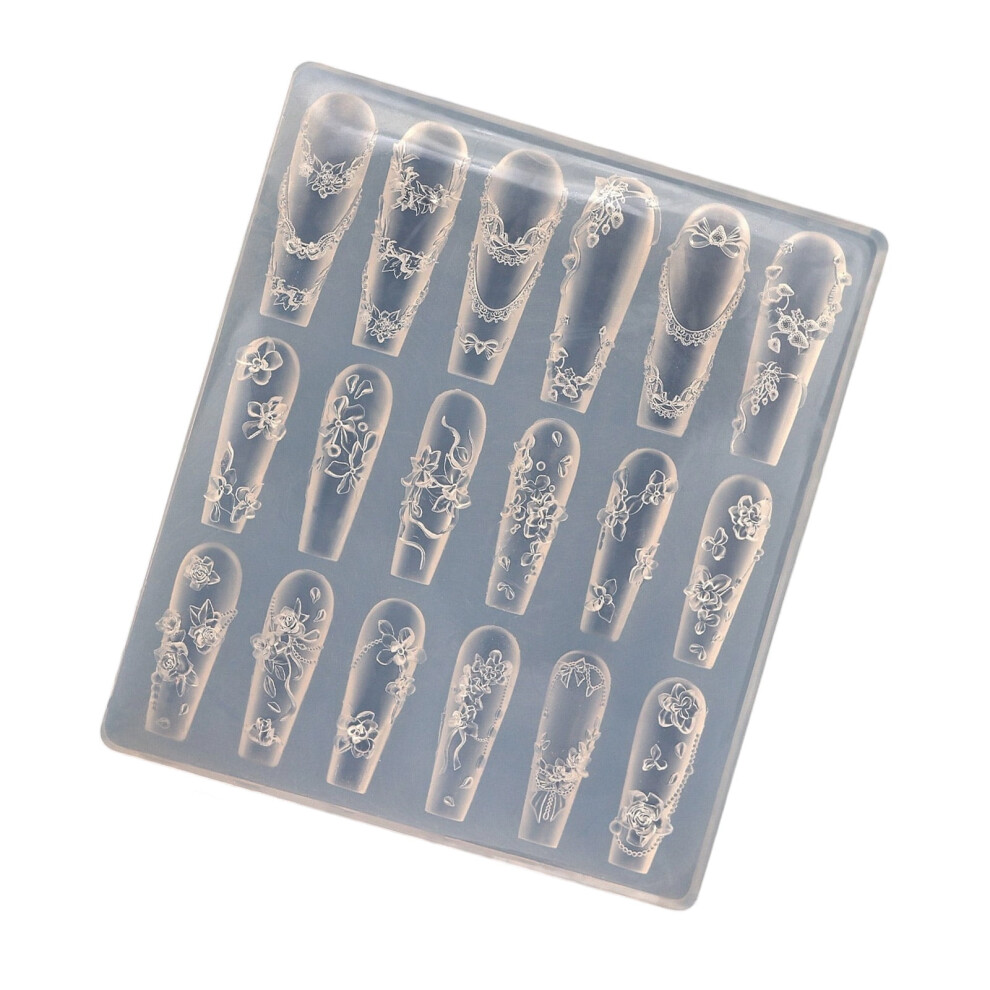 Multipurpose 3D Nails Art Carving Mould Templates with Butterfly and Moon Designs for Acrylic Nails Craft Projects