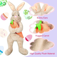 Coniglietto pasquale da 40 cm (15,75"), puntale per albero, carota, coniglio di peluche, giocattolo di peluche, animale di peluche, decorazione per