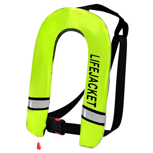 Automatic Inflatable Life Vest Nylon Fluorescent Green