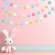 Guirlande de boules en feutrine colorées – Décoration à faire soi-même pour Pâques, Noël et les fêtes – Convient pour la décoration de