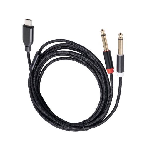 Câble USB-C vers TRS 6,35 mm ; câble double 6,35 mm de type C ; large compatibilité